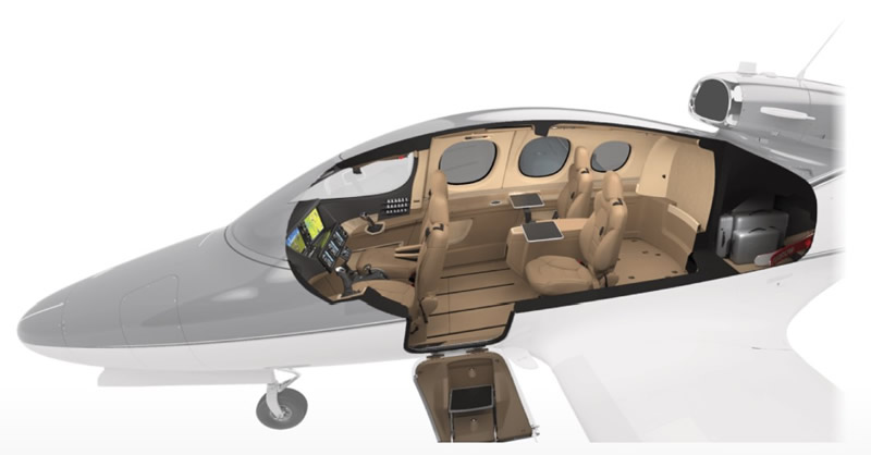 Le Cirrus Vision Jet en configuration 4 places